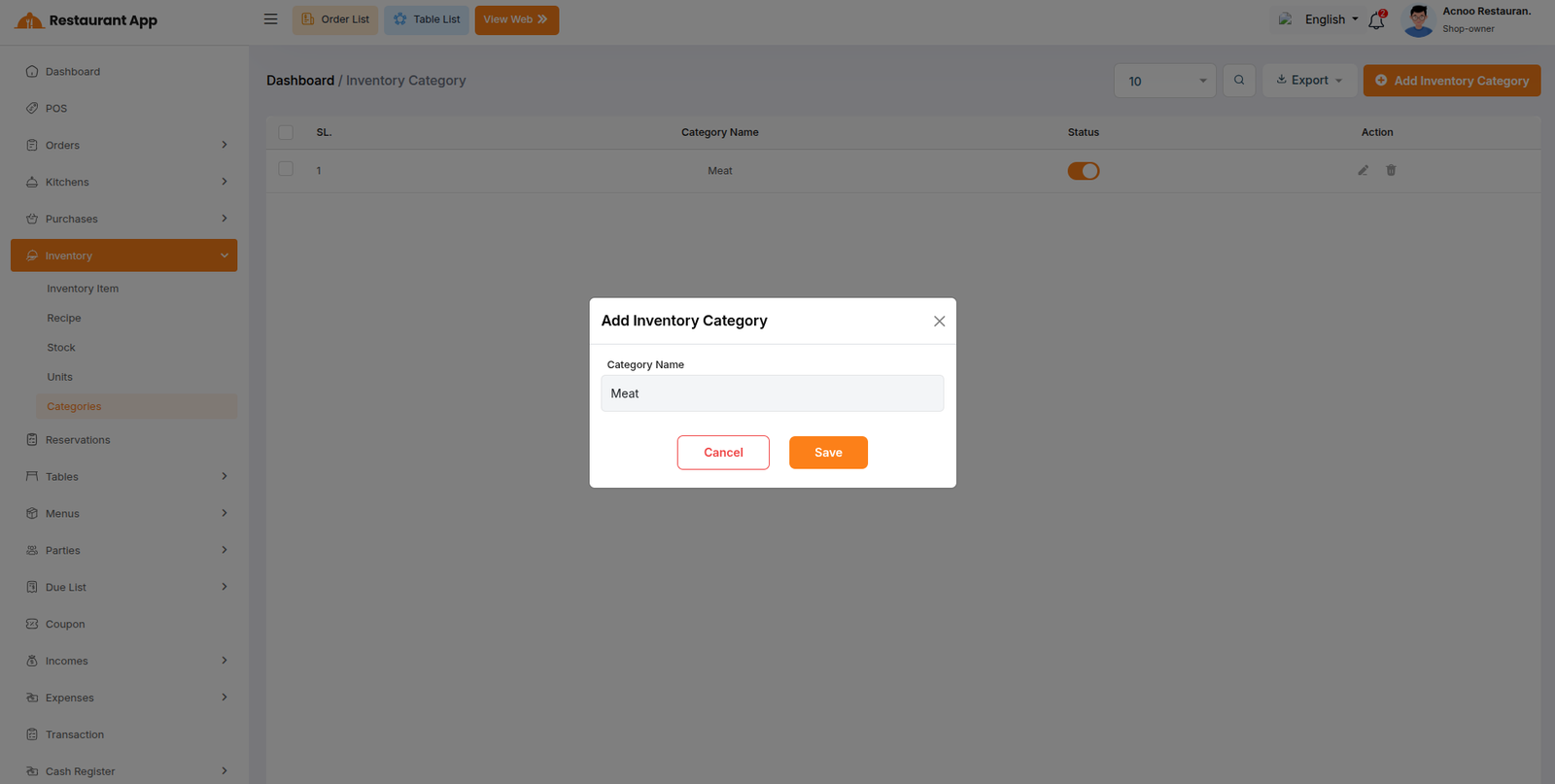 Categories Store