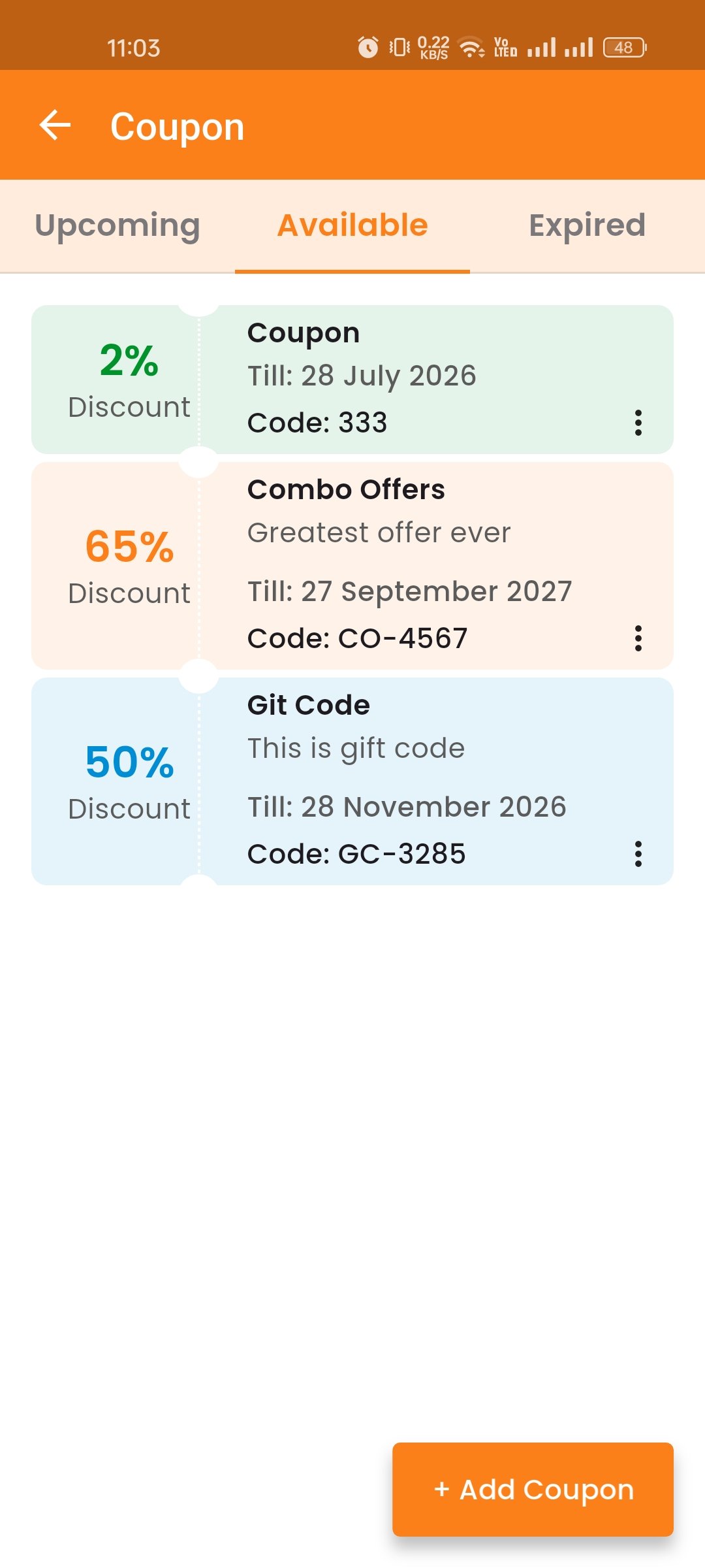 Coupon List