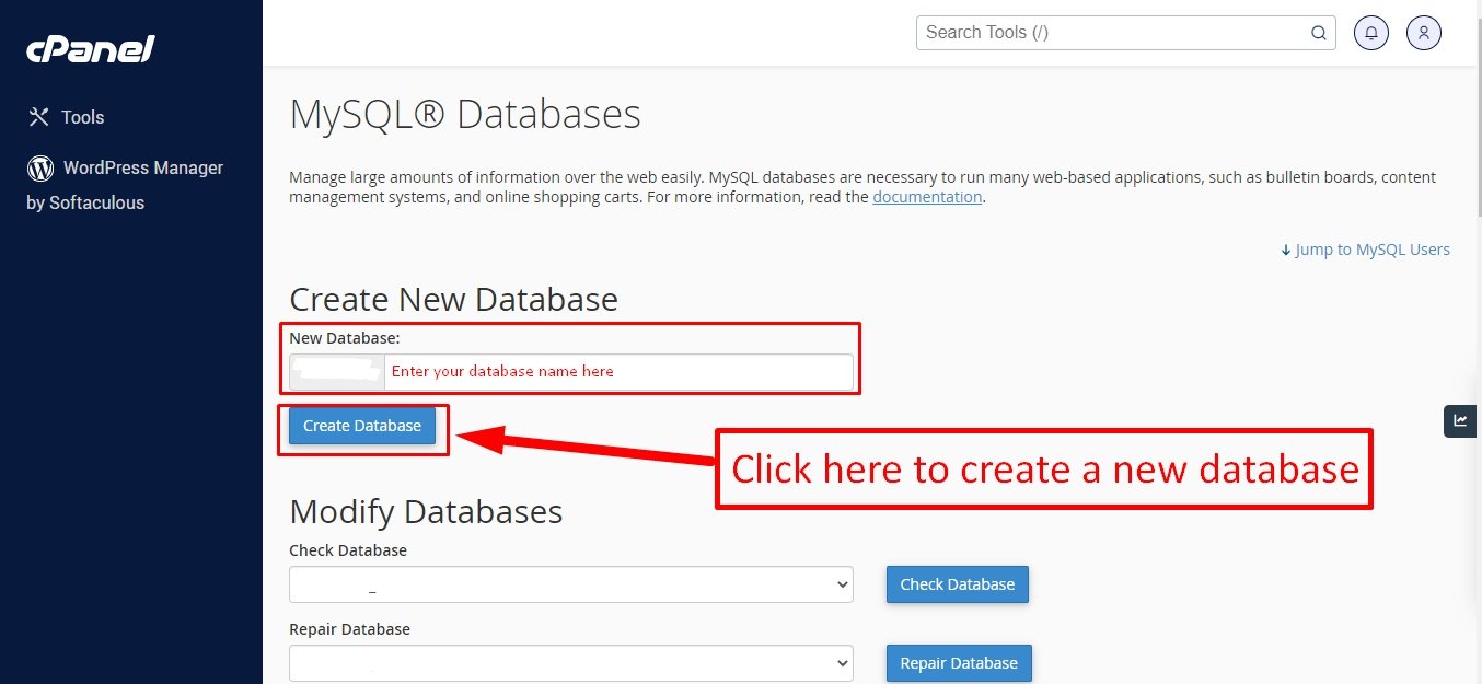 Create New DB