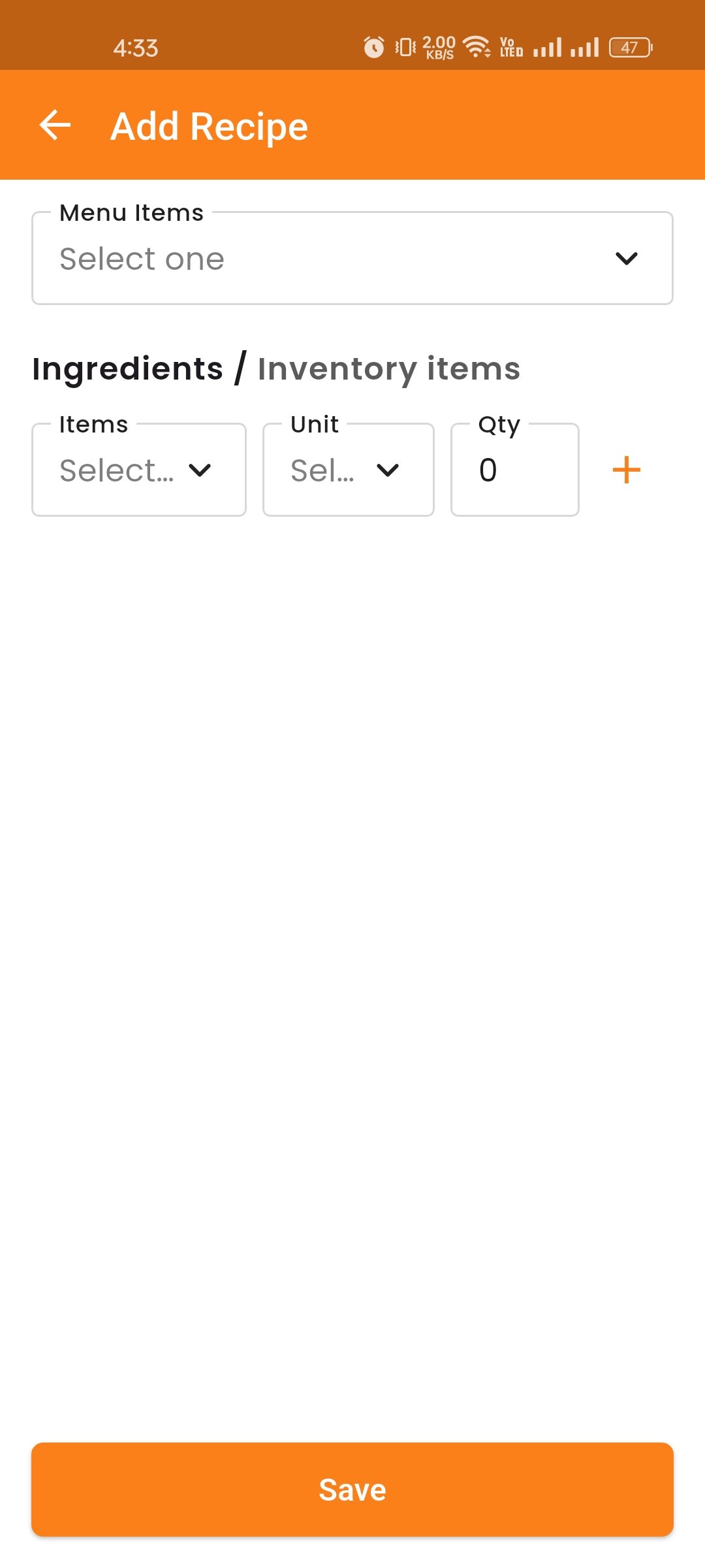 Create Recipe
