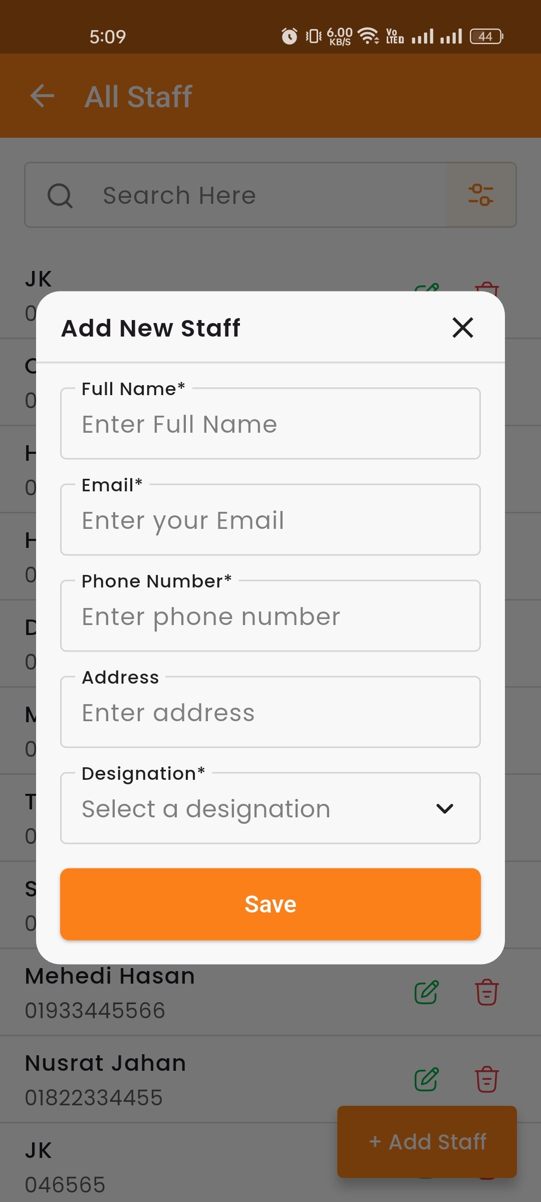 Create Staff