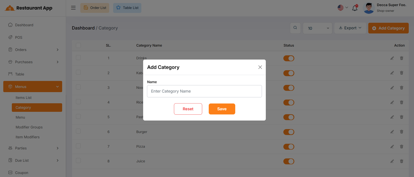 Create Category