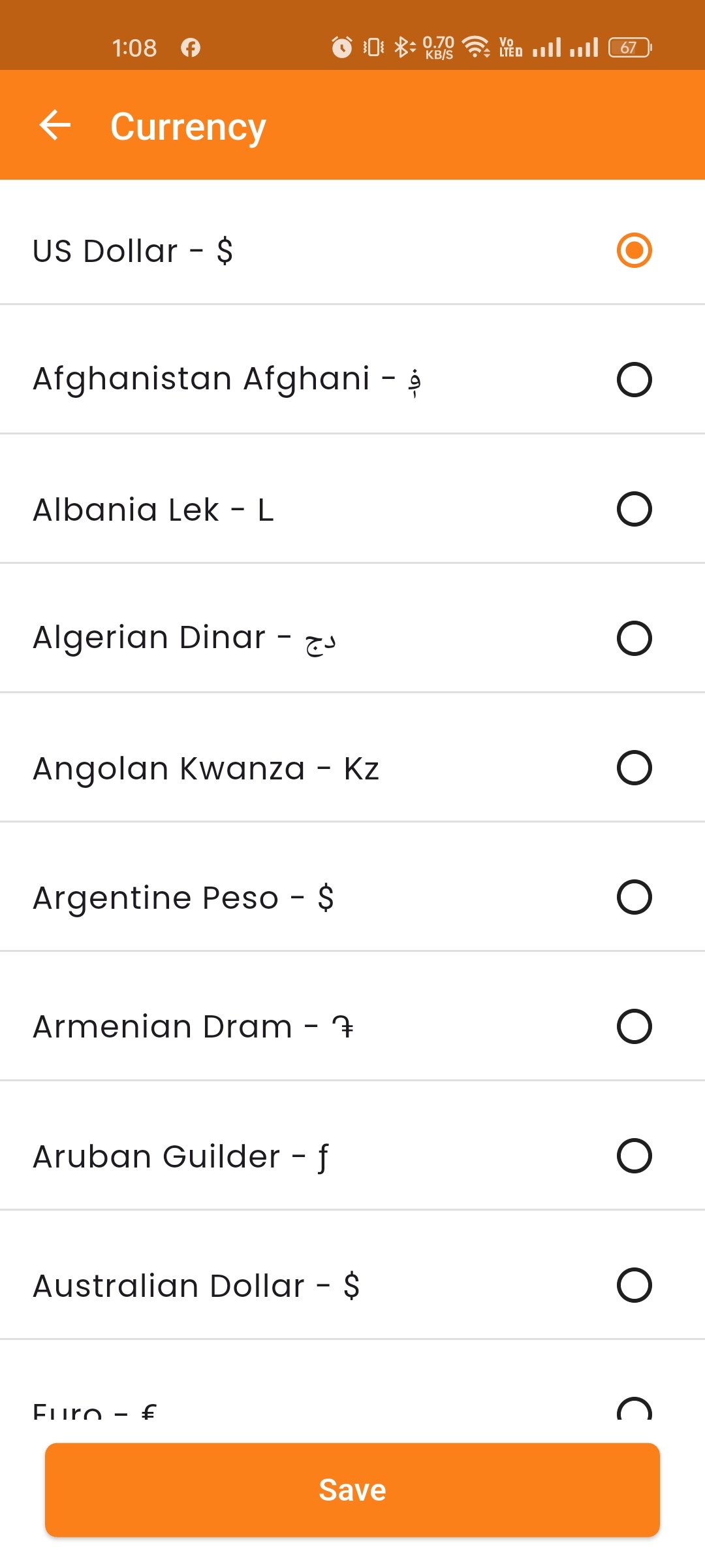 Currency List