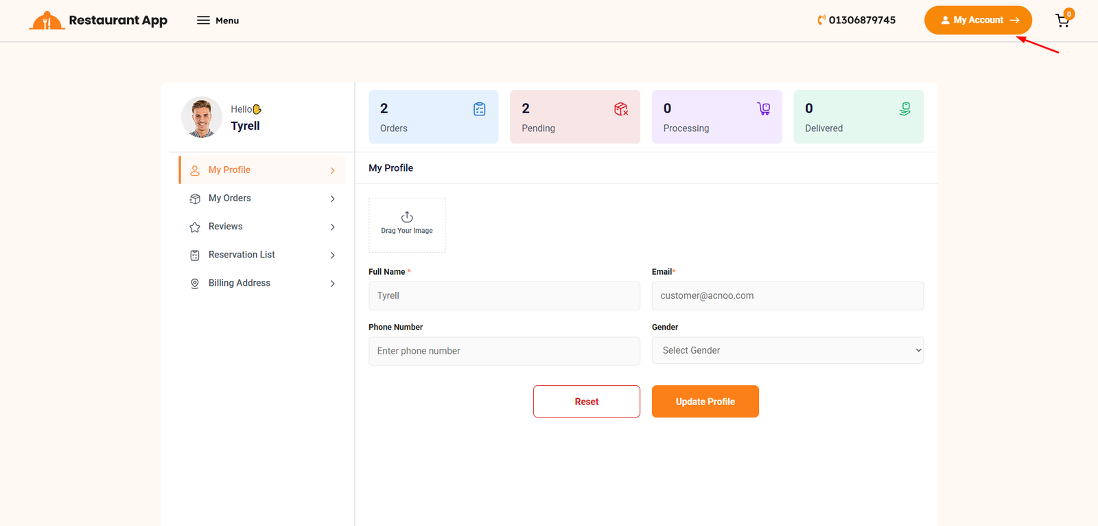 Customer Dashboard