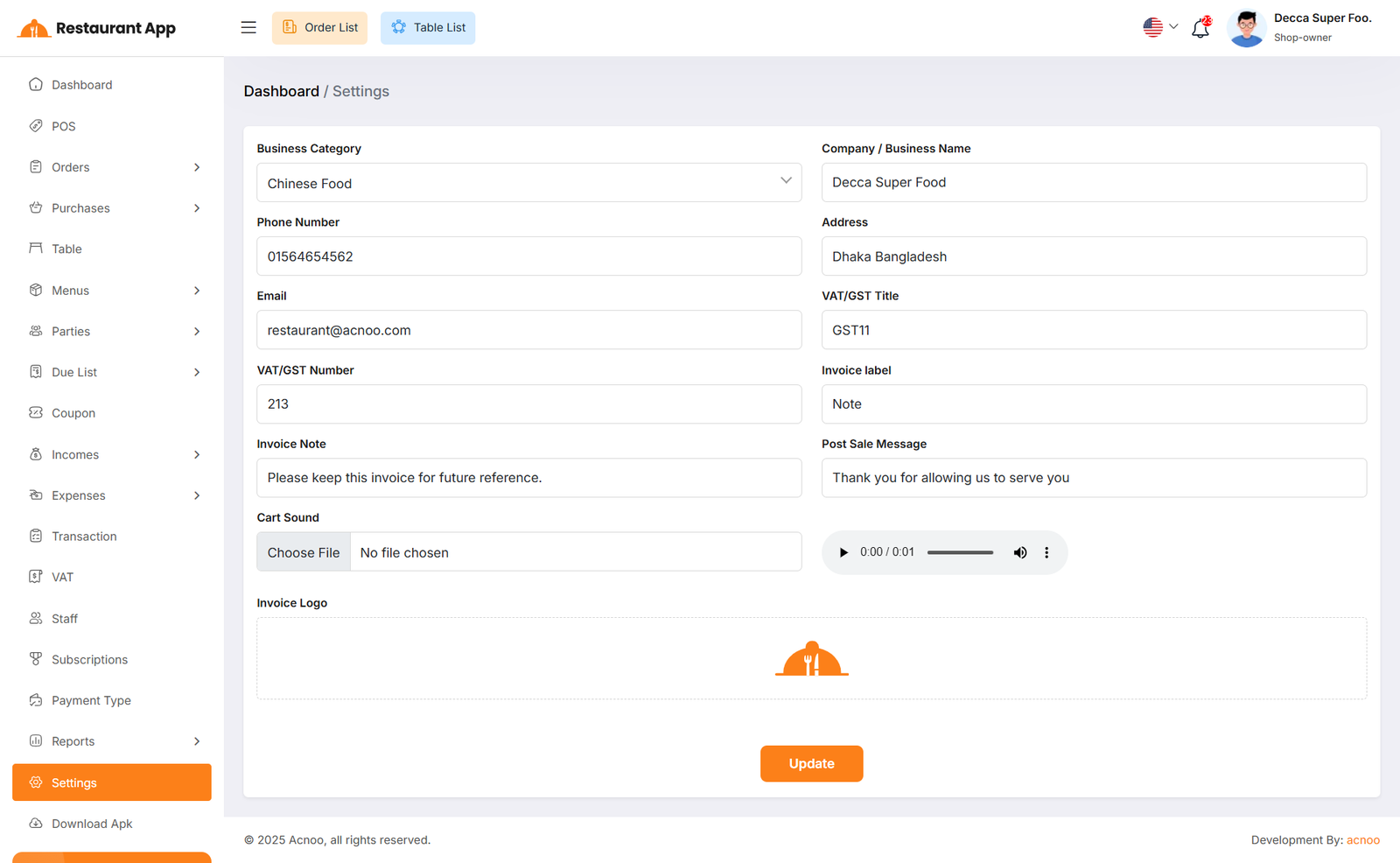 General Settings