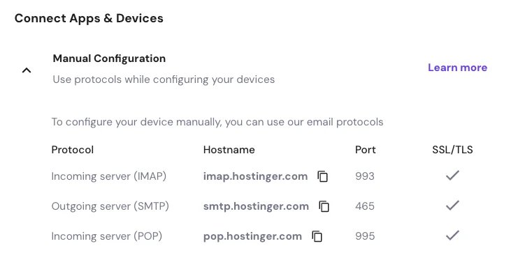 Hpanel SMTP