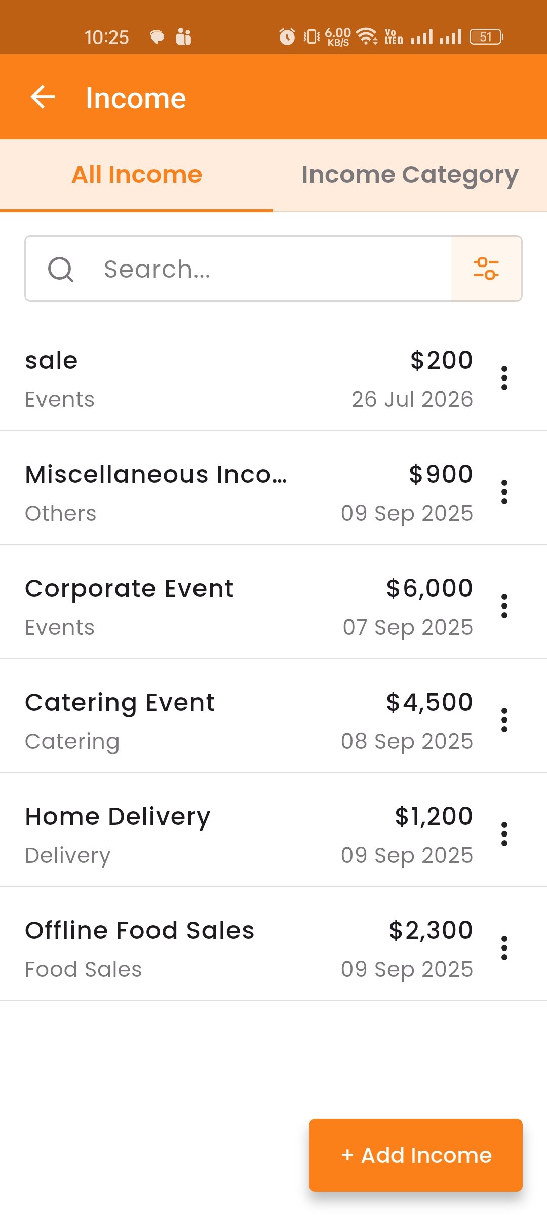 Income List
