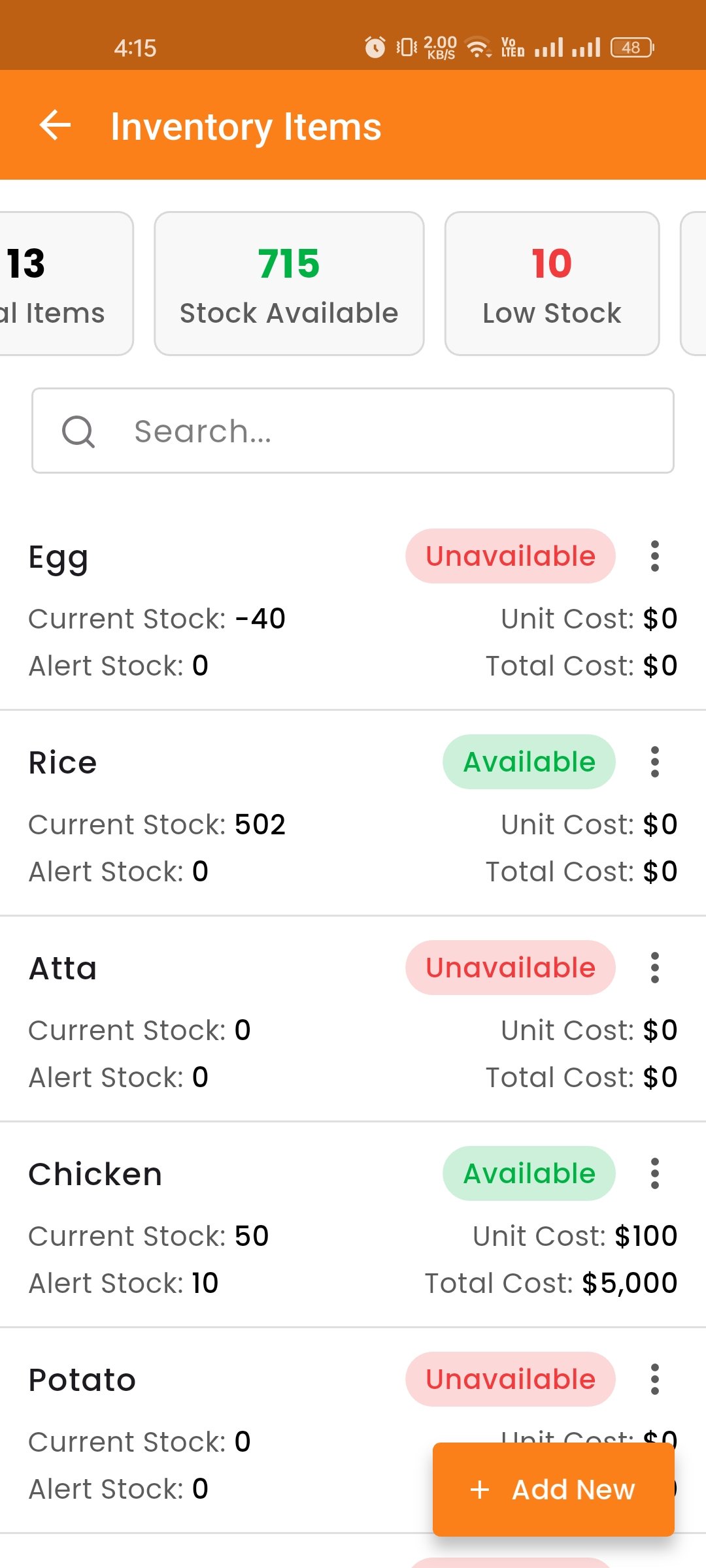 Inventory List