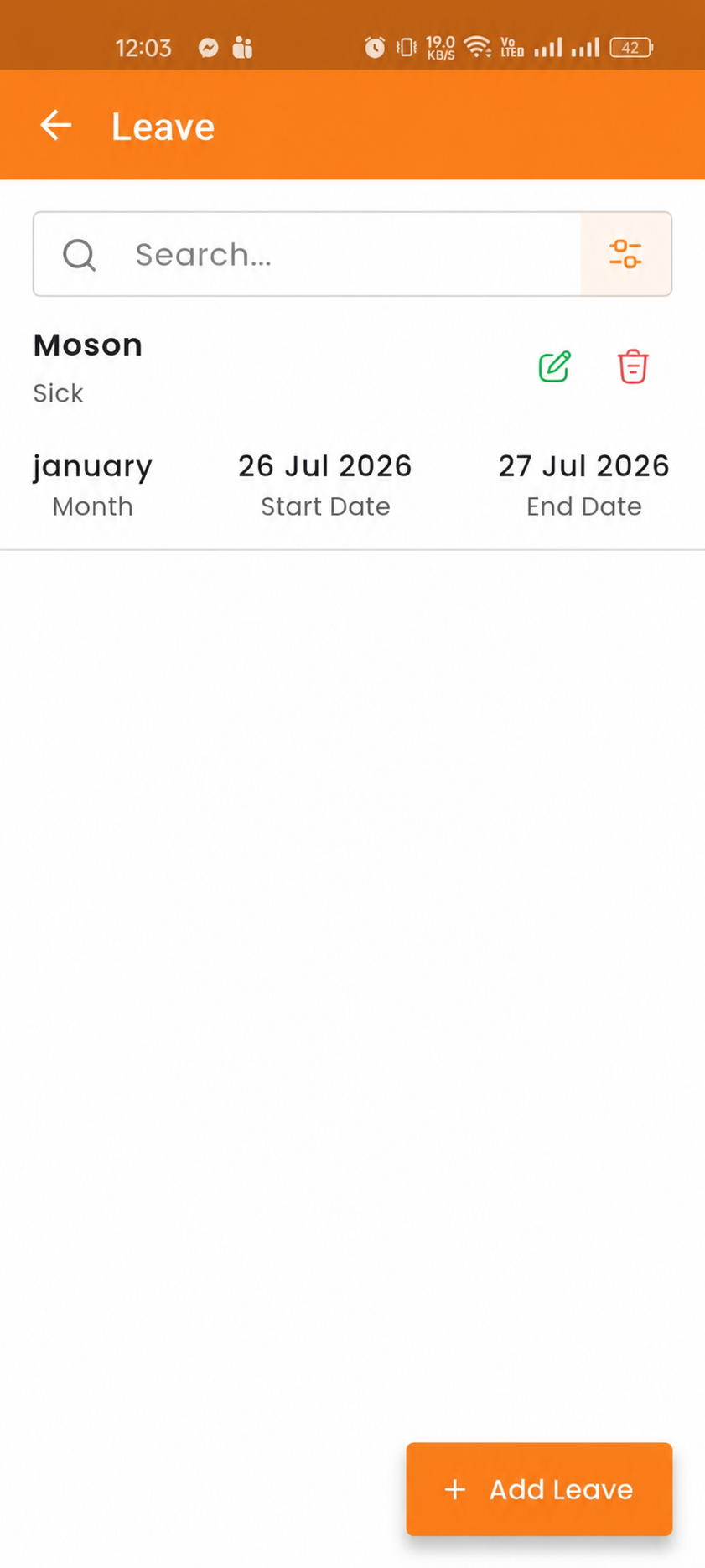 Leave List