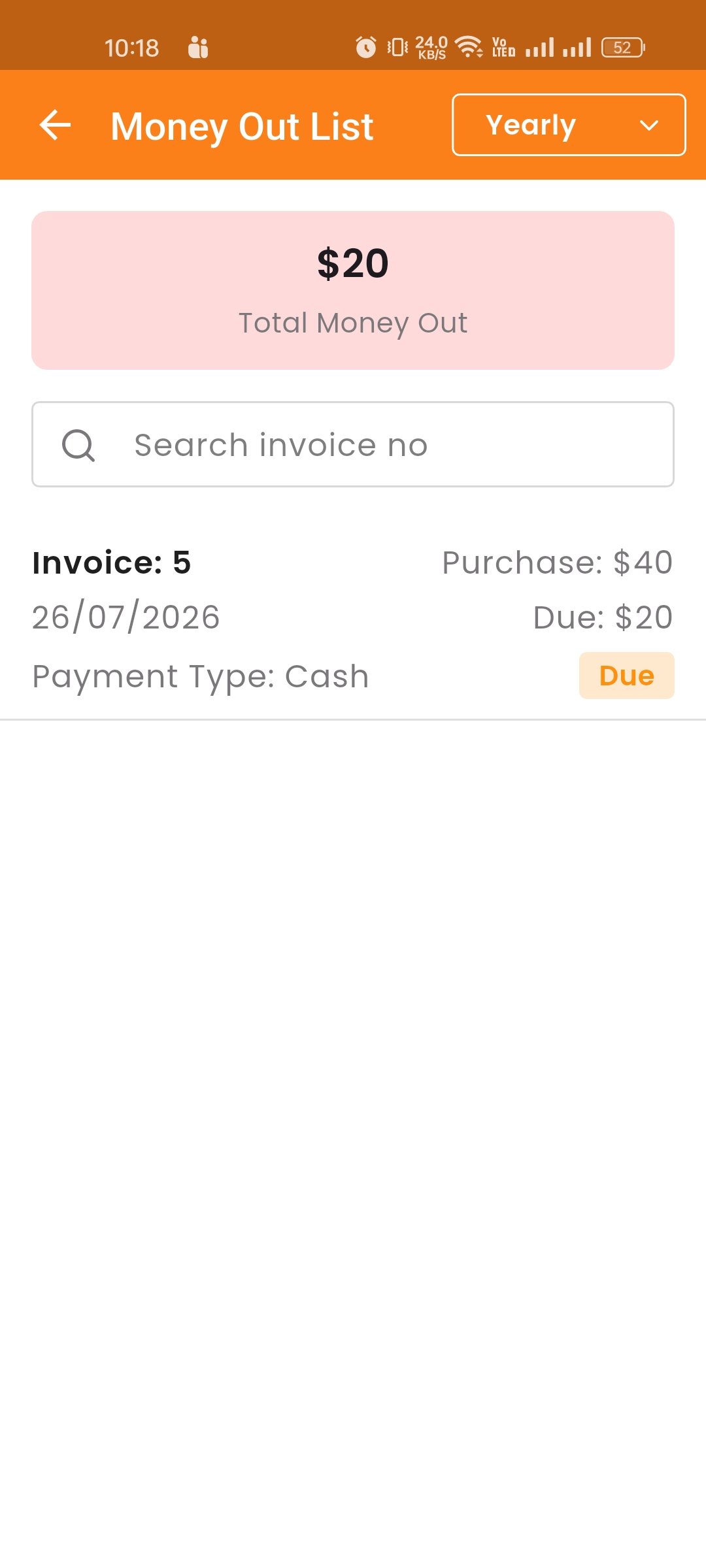 Money Out List