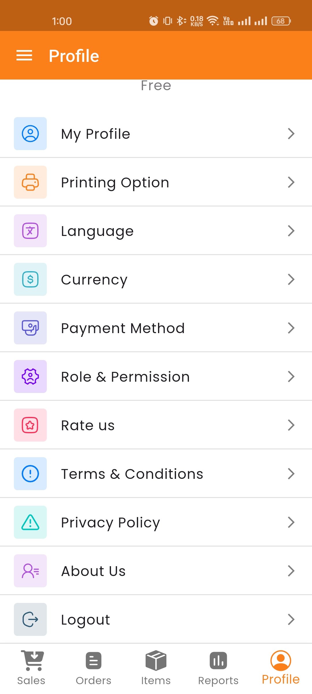 Profile Tab List