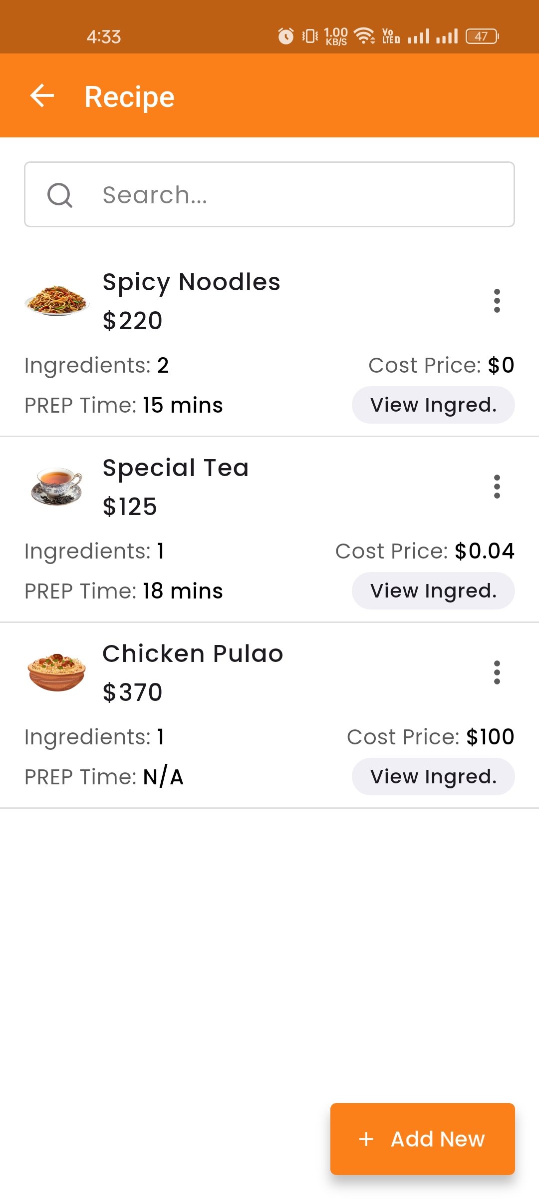 Recipe List