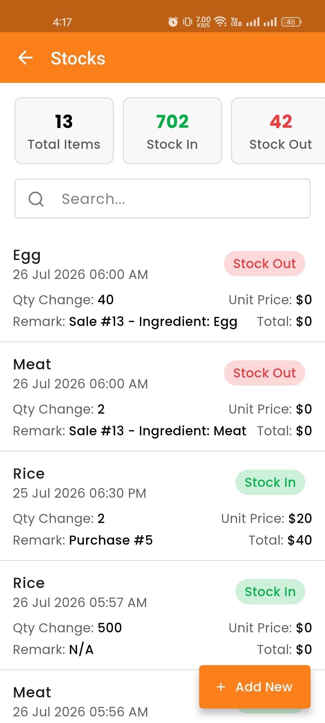 Stock List