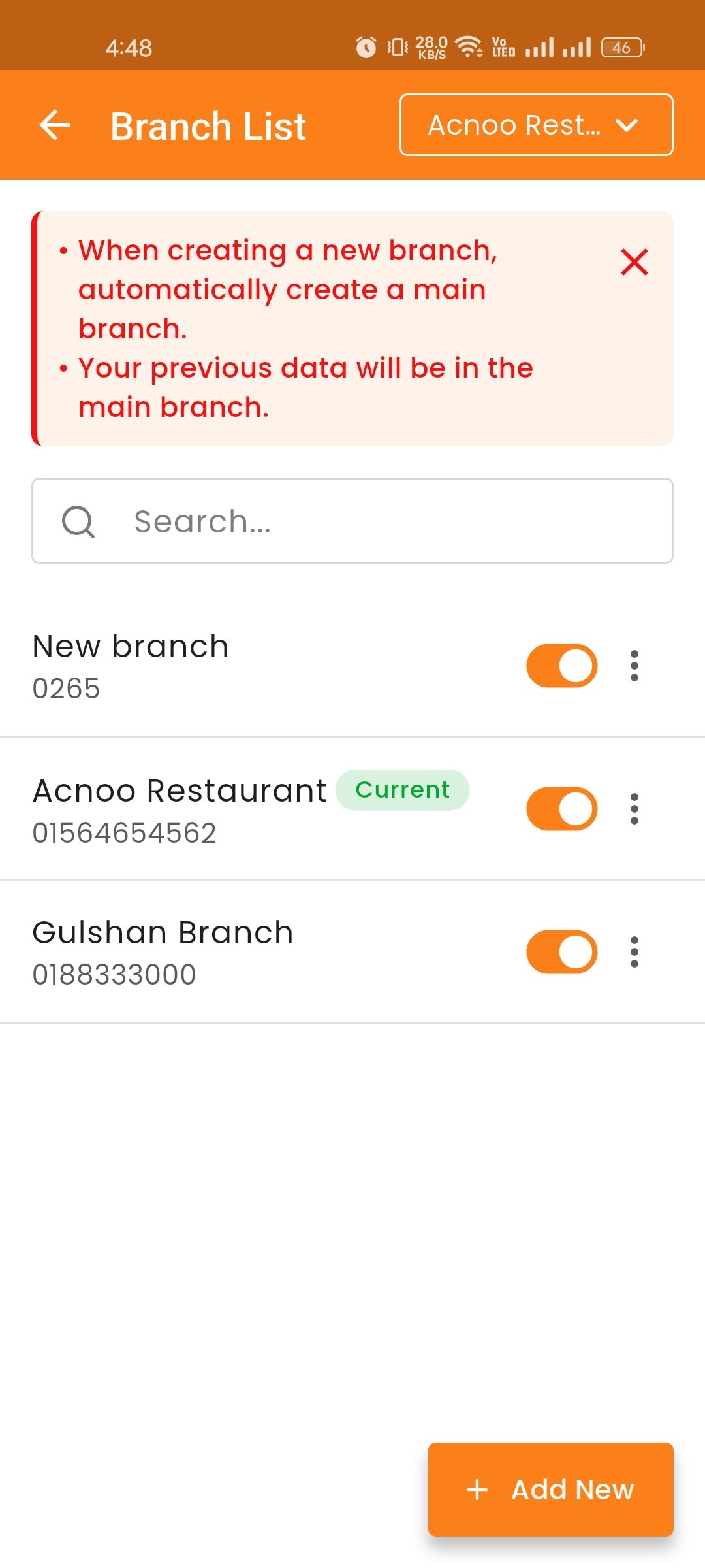 Branch List