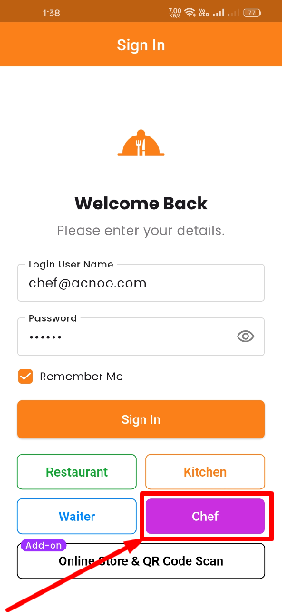 Chef Login