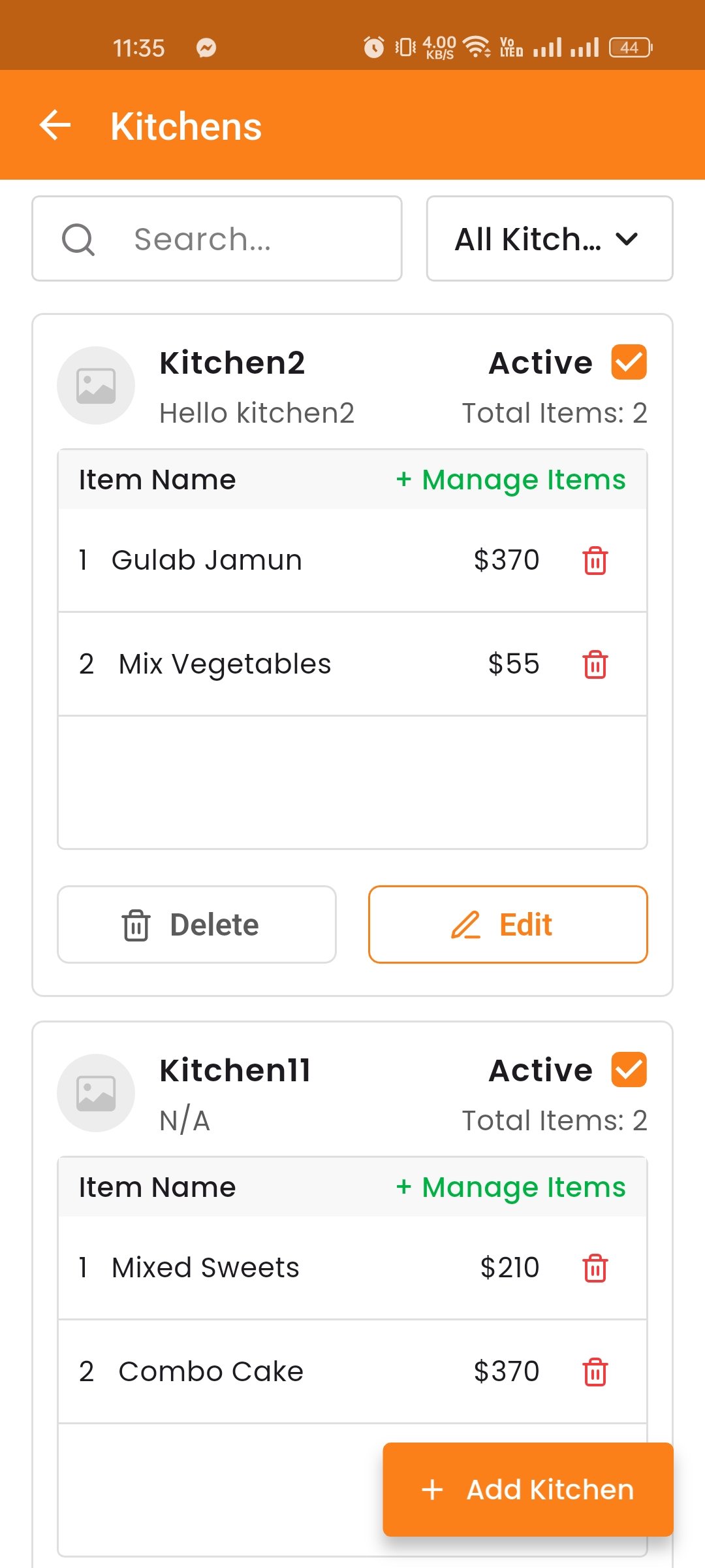 Kitchen List